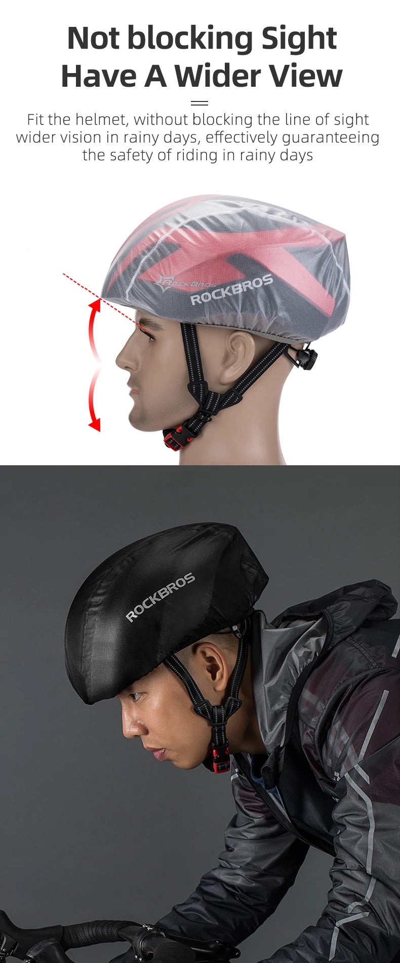 ROCKBROS - Fundas para casco de bicicleta de ciclismo, resistentes al viento, impermeables y a prueba de polvo, funda protectora para casco de bicicleta de montaña o carretera