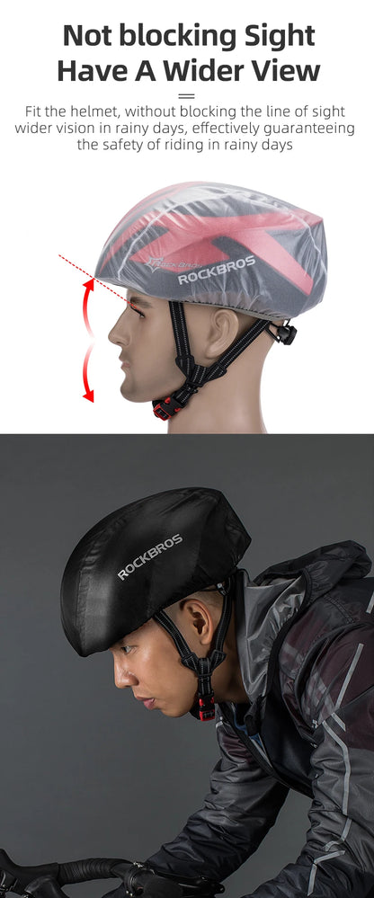 ROCKBROS - Fundas para casco de bicicleta de ciclismo, resistentes al viento, impermeables y a prueba de polvo, funda protectora para casco de bicicleta de montaña o carretera