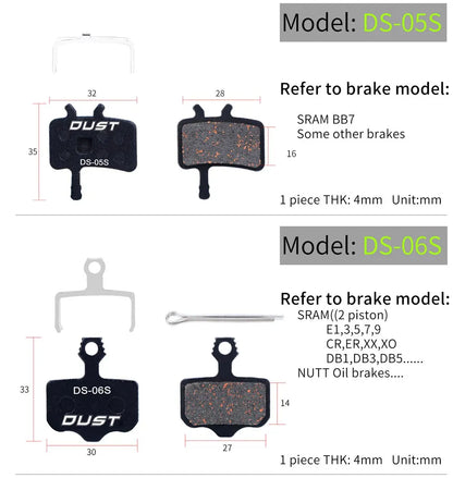 Bicycle Disc Brake Pad Bike Hydraulic Disc Brake Pads Semi-Metallic Cycling Brake Pads for BB5 BB7