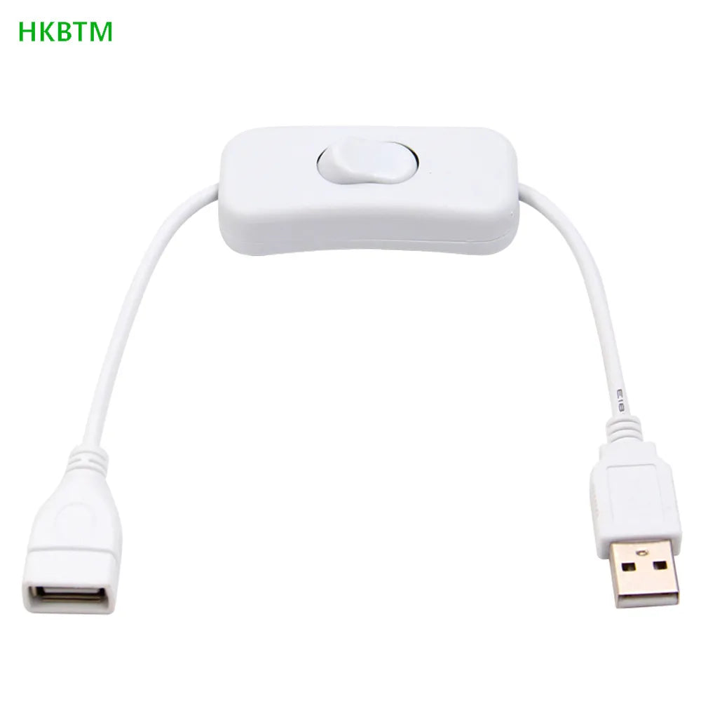 HKBTM 28cm USB Cable with Switch ON/OFF Cable Extension Toggle for USB Lamp USB Fan Power Supply Line Durable HOT SALE Adapter