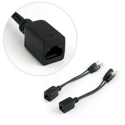 1 par de cables POE, cable adaptador pasivo de alimentación a través de Ethernet, divisor POE, módulo de fuente de alimentación de inyector RJ45 de 12-48 V para cámara IP