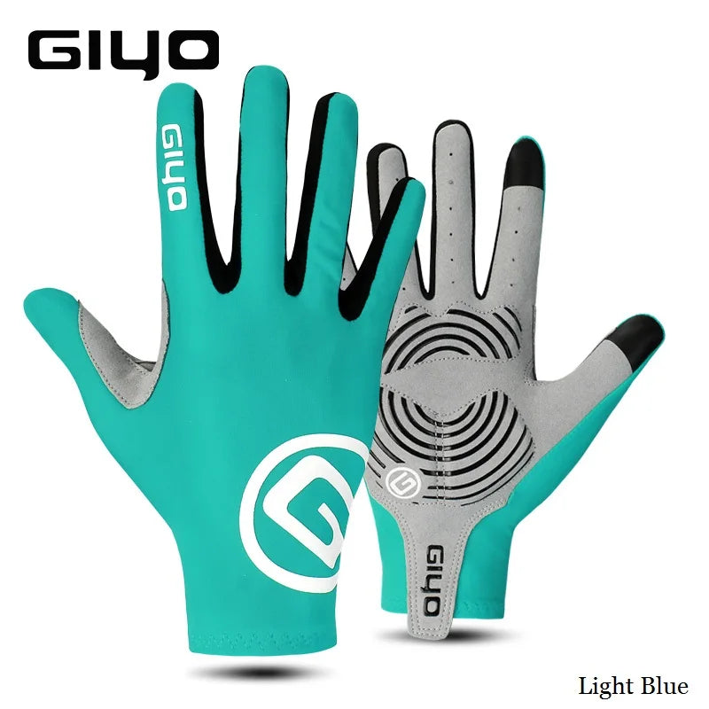 Giyo Wind Breaking Cycling Full Finger Gloves Touch Screen Anti-slip Bicycle Lycra Fabric Mittens Bicicleta Road Bike Long Glove