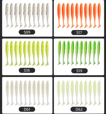 MEREDITH Easy Shiner Fishing Lures 50mm 65mm 75mm 100mm Wobblers Carp Fishing Soft Lures Silicone Artificial Plastic Baits