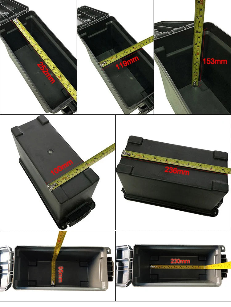 Caja de plástico para municiones, caja de seguridad para armas, caja de municiones ligera y de alta resistencia, caja de almacenamiento para accesorios de municiones, caja de seguridad para balas