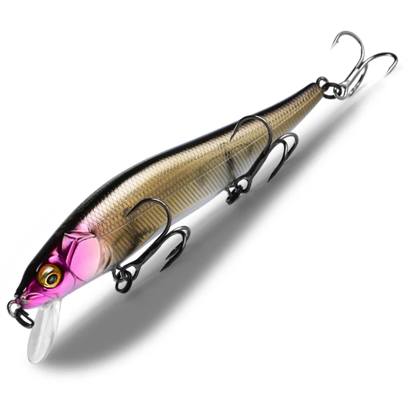 BEARKING 11cm 14g Señuelos de pesca duros superiores Cebos de calidad Minnow Wobblers Buena acción Aparejos de pesca profesionales artificiales