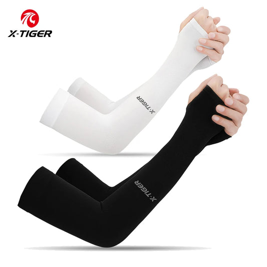 Mangas de ciclismo X-TIGER Tejido de hielo Protector solar anti-UV Manga de ciclismo para correr Deportes al aire libre Calentadores de brazos de ciclismo para hombres y mujeres