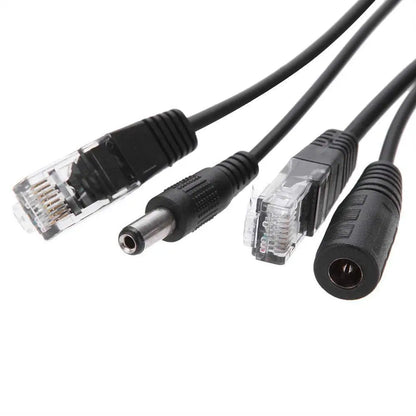 1 par de cables POE, cable adaptador pasivo de alimentación a través de Ethernet, divisor POE, módulo de fuente de alimentación de inyector RJ45 de 12-48 V para cámara IP