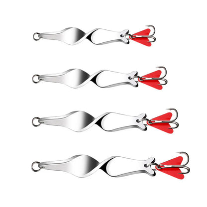 1PCS 10g 14g 21g 28g Rotating Metal Spinner Spoon Fishing Lure Hard Baits For Trout Pike Pesca Peche Treble Hook Tackle