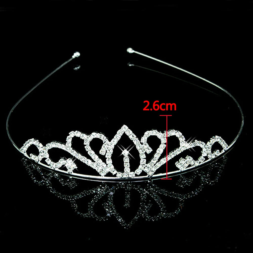 AINAMEISI Princess Crystal Tiaras and Crowns Headband Kid Girls Love Bridal Prom Crown Wedding Party Accessiories Hair Jewelry