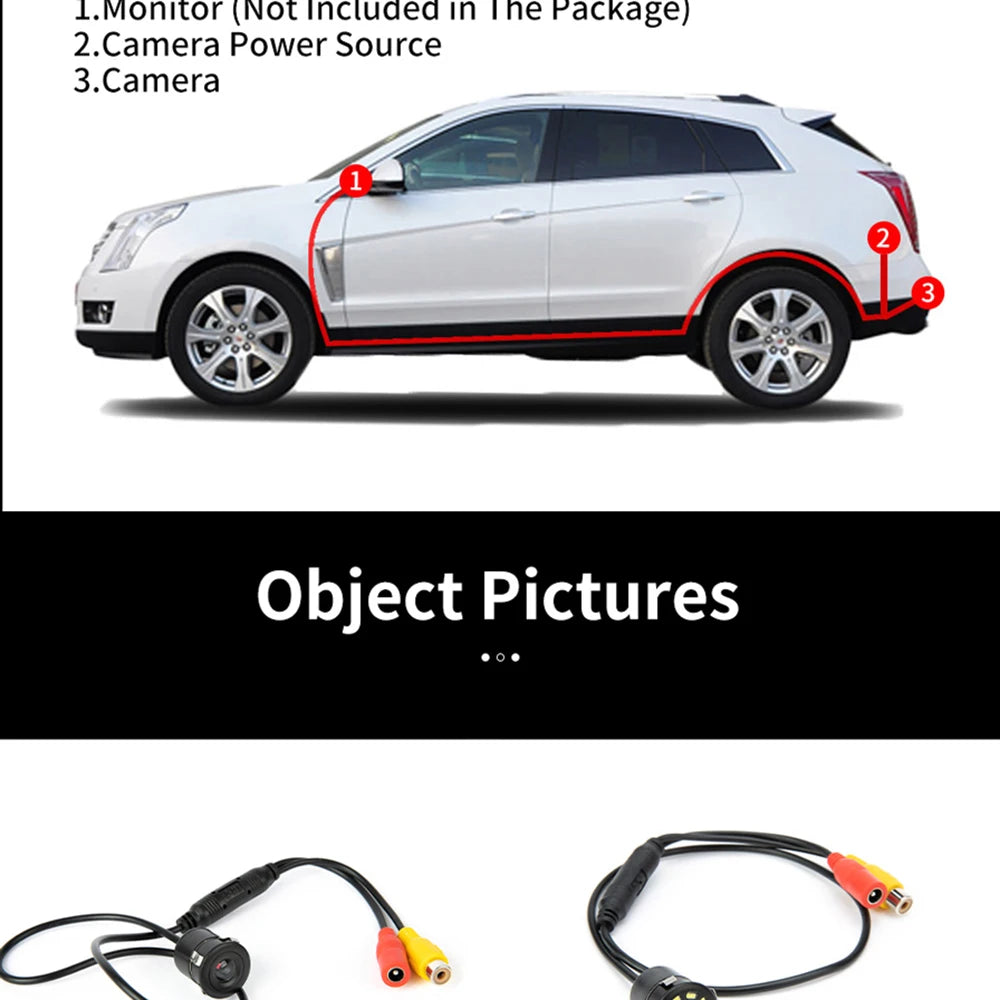 Hippcron Car Rear View Camera 4 LED Night Vision Reversing Auto Parking Monitor CCD Waterproof 170 Degree HD Video