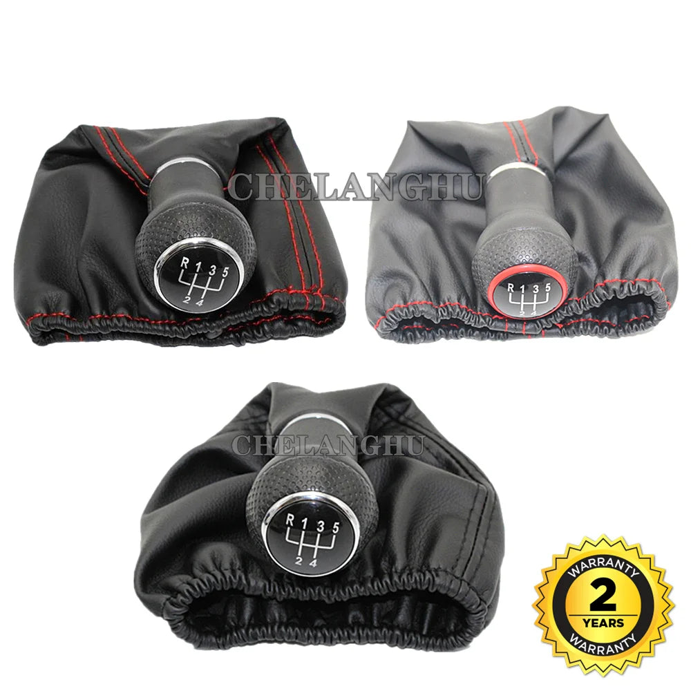 Perilla de cambio de marchas para coche de 5 velocidades, funda de cuero, para Volkswagen VW POLO CLASSIC 6N 6N2 1996 1997 1998 1999 2000 2001 LUPO CADDY