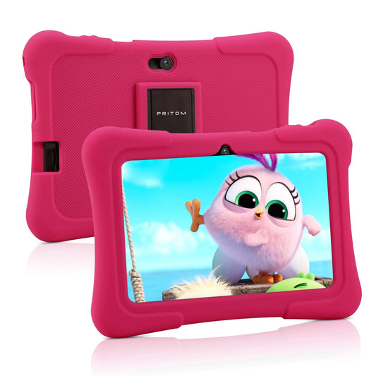 Tableta para niños PRITOM de 7 pulgadas con cuatro núcleos, Android 10, 32 GB, WiFi, Bluetooth, software educativo instalado