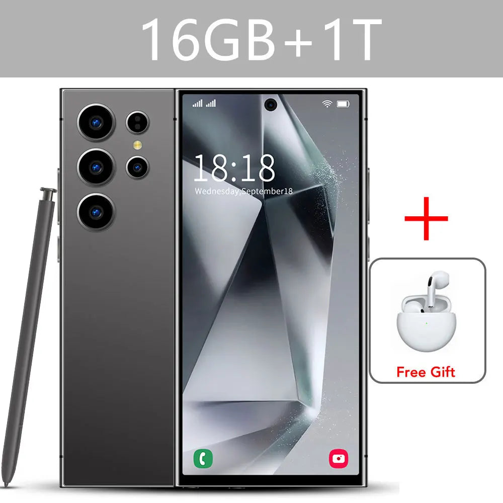 S24 Ultra Android Smartphone 7.3'' HD 5G Snapdragon 8 Gen 3 16GB+1TB Cellphones Mobile Phones Face Unlocked Cell Phone Tablet