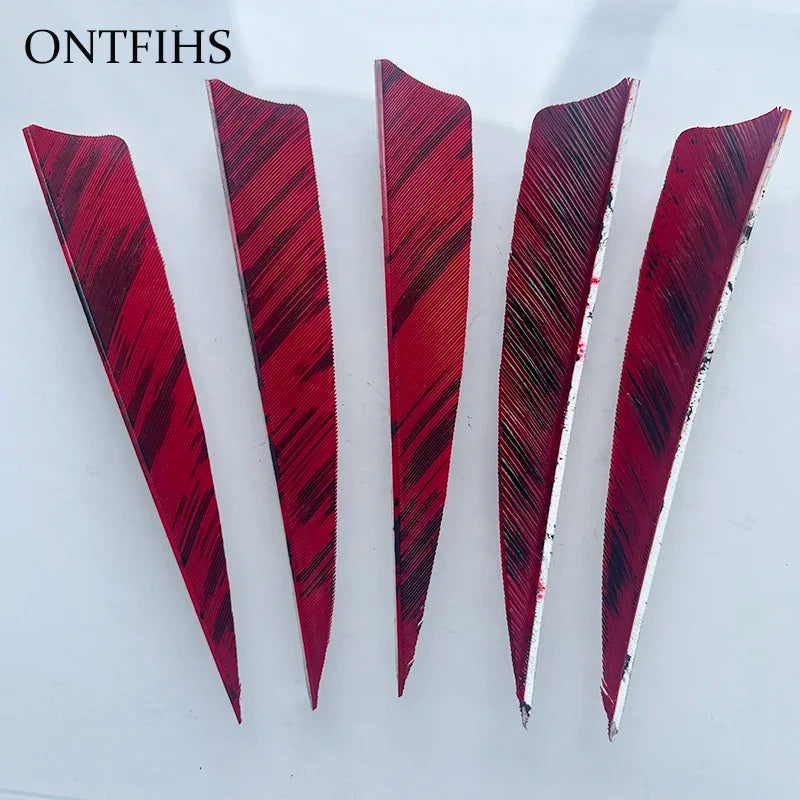 25 Pcs 4 Inch Hunting Arrow Feather Shield Cut Archery Real Turkey Cut Fetches Feathers for Arrows DIY