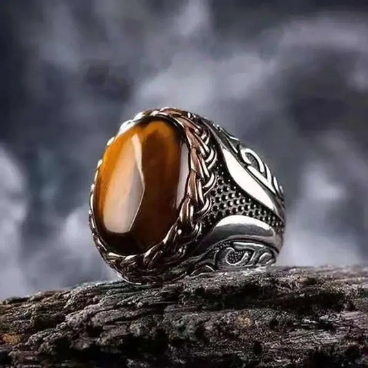 Anillo musulmán religioso islámico popular Mifeiya para hombres, red turca, espadas dobles, piedra CZ ovalada, joyería punk para fiesta al por mayor