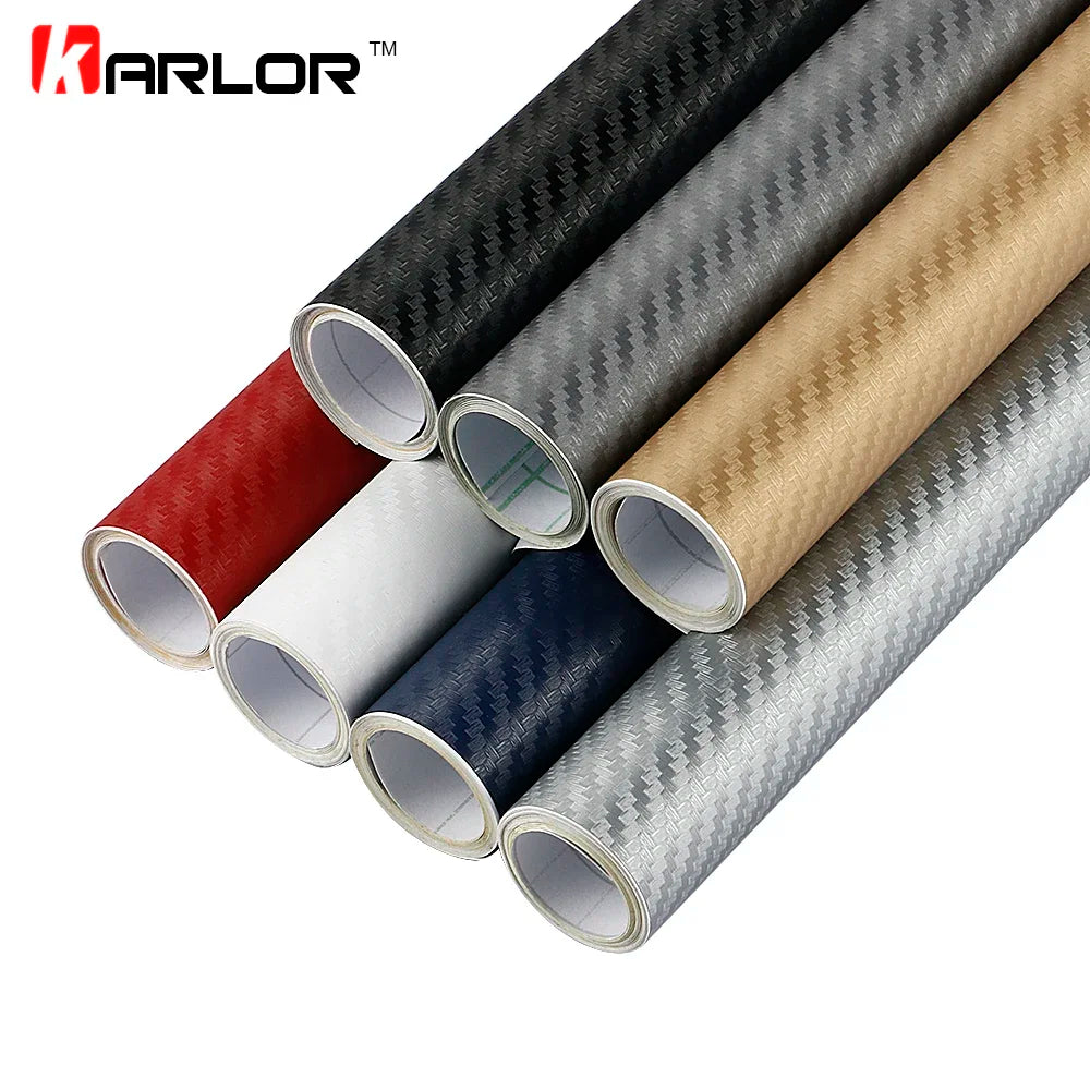 Película de vinilo de fibra de carbono 3D de 30 x 127 cm, pegatinas para coche, impermeables, para estilizar el coche, accesorios para coche y motocicleta