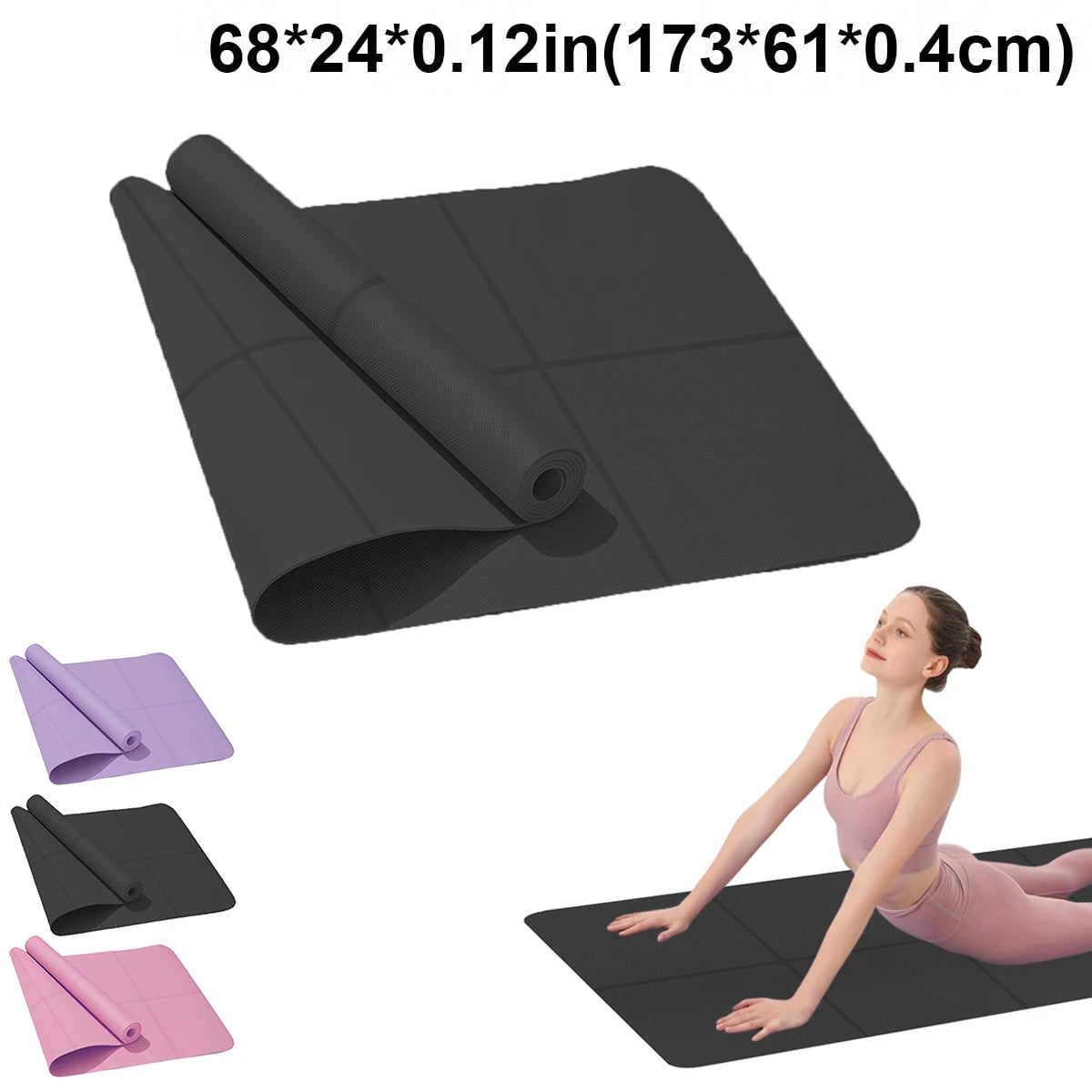 Esterilla de yoga antideslizante para deportes, fitness, espuma EVA cómoda, 4 mm de grosor, para ejercicios de yoga, pilates, gimnasia