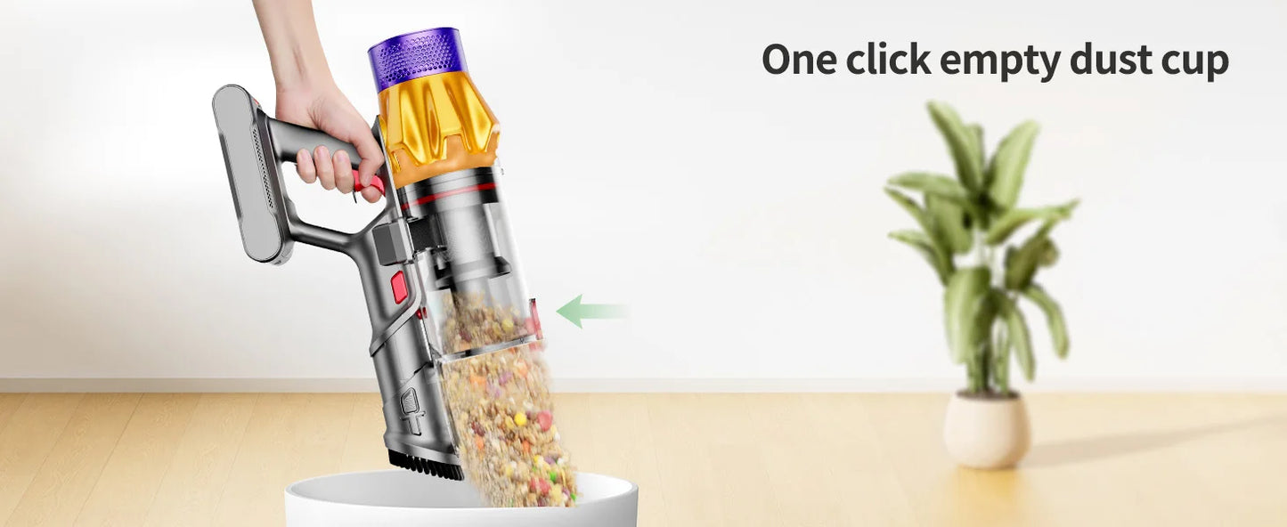 Cordless Handheld Vacuum Cleaner V18 Gold,45KPA,Touch Screen,Smart Dust Sensor, for Home Bed Carpet Clean 1.2L