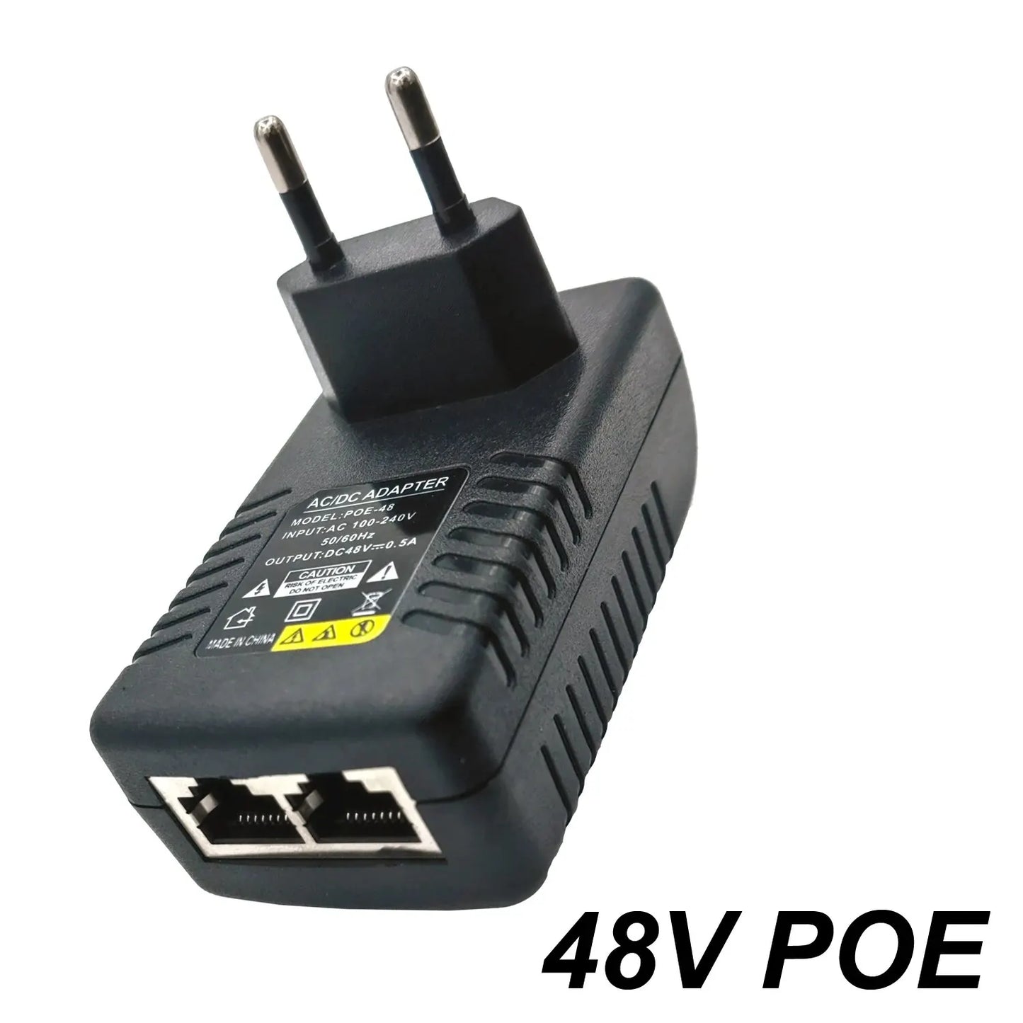 Adaptador de fuente de alimentación POE para vigilancia de seguridad CCTV, 48 V, 0,5 A, enchufe UE/EE. UU. para inyector, cámara IP Ethernet, conmutador POE, enrutador NVR