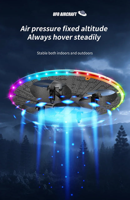 For Xiaomi Obstacle Avoidance Remote Control Dazzling Alien UFO Lighting Controllable HD Camera Toy Aircraft