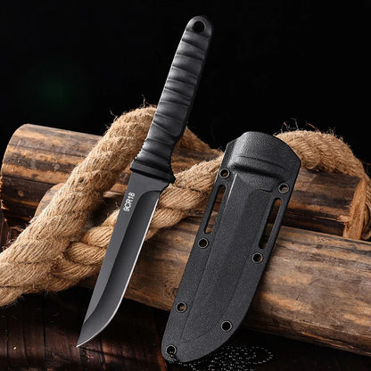 Outdoor pocket knife camping knife camping barbecue small straight knife k sheath survival knife carry portable fruit knife