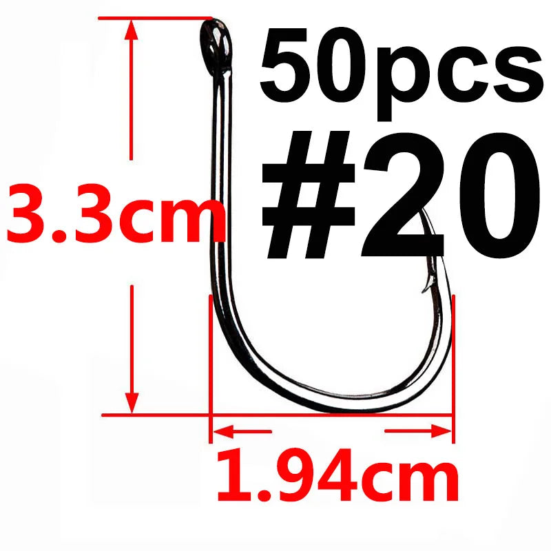 100/50/25 pcs Iseama Carp Fishing Hook Offset Circle Hook Single Fly Fishing Jig Hook Barbed sea Fishhook Tackle Accessories