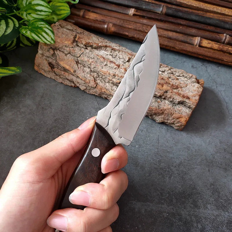 Afilador de huesos forjado a mano, mango de cuchillo para deshuesar, cuchillo pequeño para carne, afilado, duradero, práctico, cuchillo pequeño para cortar carne y fruta