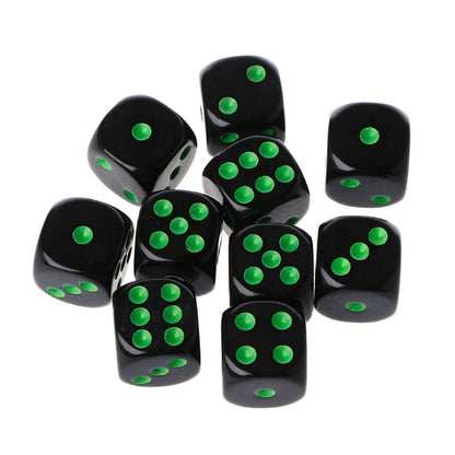 10pcs 15mm Multicolor Acrylic Cube dice set Six Sides Portable Table Games Toy