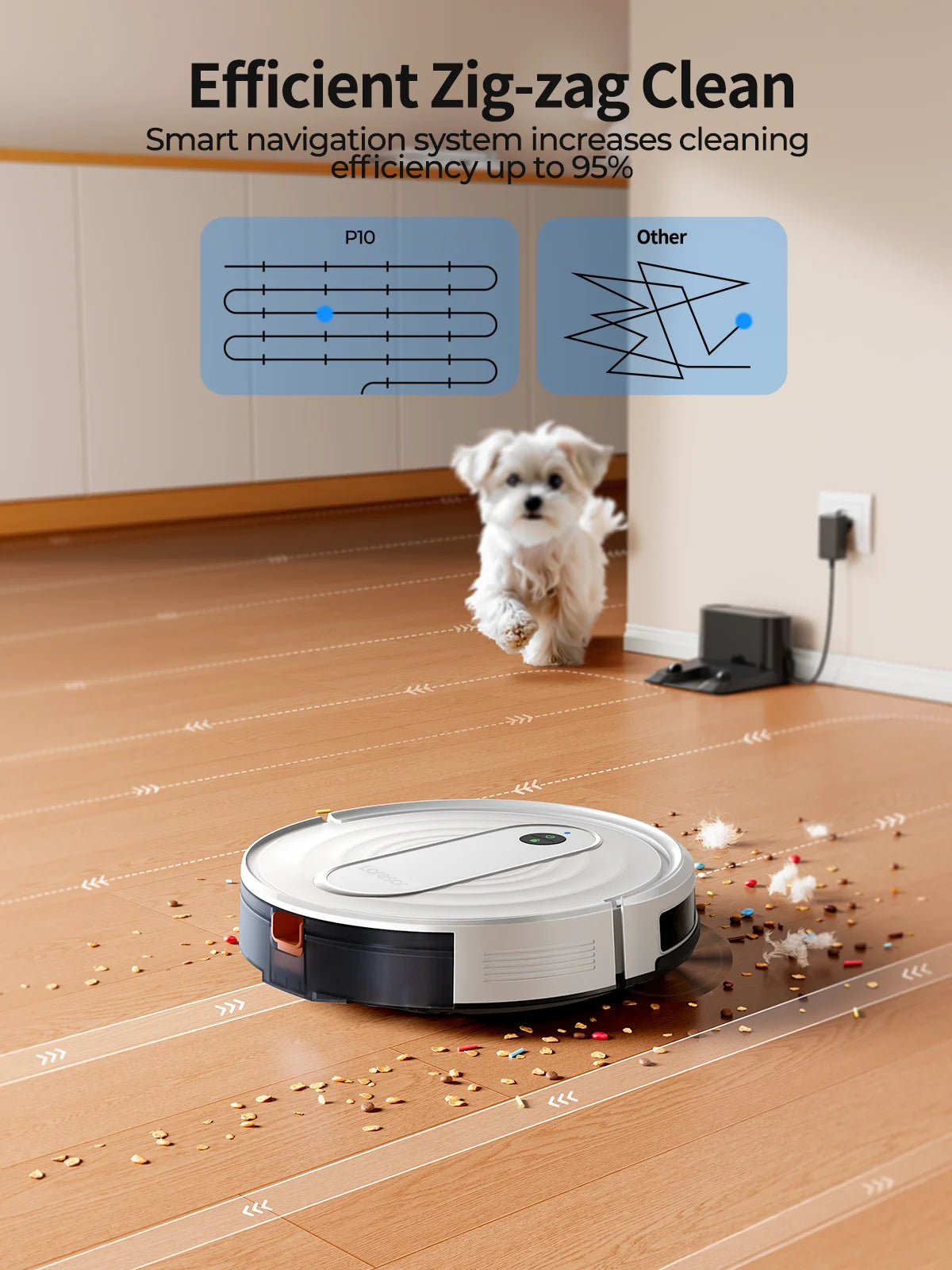 Laresar P10 Robot Vacuum Cleaner Mop 4500Pa Cordless APP Control Smart Gyroscope Planned Map Home Floor Washing Carpet Cleaning