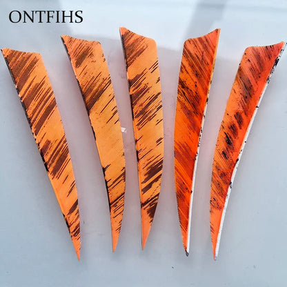 25 Pcs 4 Inch Hunting Arrow Feather Shield Cut Archery Real Turkey Cut Fetches Feathers for Arrows DIY