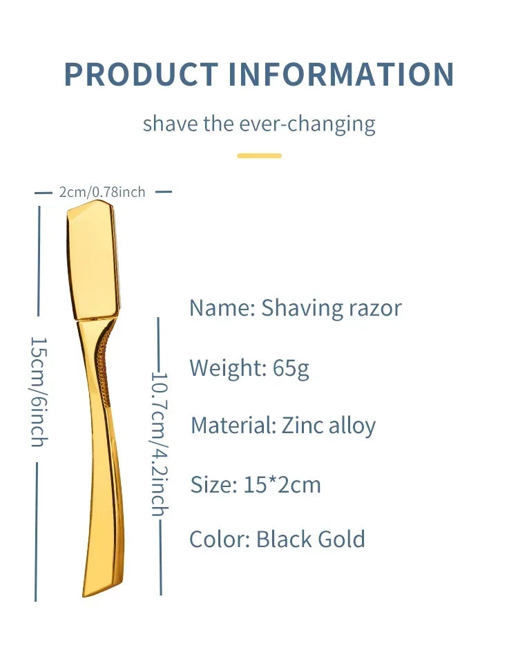 Professional Barber Straight Edge Shaving Razors Manual Zinc Alloy Salon Haircut Removal Tools Men Beard Shaving Knife Holder