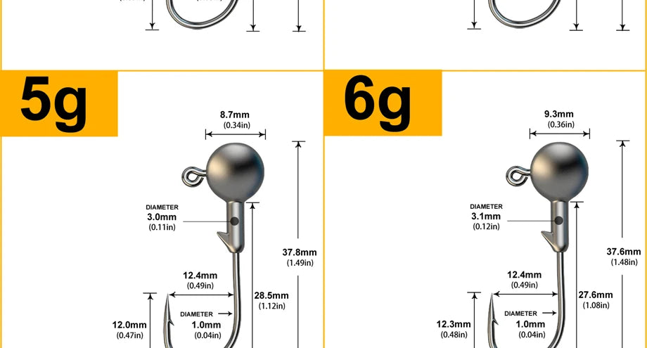 JYJ 1g 2g 3g 4g 5g 10g 20g 22g 25g 28g anzuelo de pesca con cabeza plomada, señuelo de pesca con cebo duro, gusano blando, anzuelo de pesca