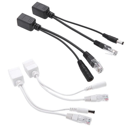 1 par de cables POE, cable adaptador pasivo de alimentación a través de Ethernet, divisor POE, módulo de fuente de alimentación de inyector RJ45 de 12-48 V para cámara IP