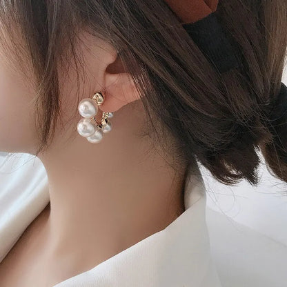 Pendientes de perlas de imitación para mujer 2023, pendientes de botón redondos de tendencia para bodas, fiestas, joyas elegantes, accesorios de moda