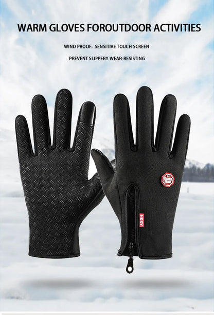 Guantes cálidos de invierno para hombres y mujeres, impermeables y agradables para la piel, con pantalla táctil, adecuados para ciclismo y esquí