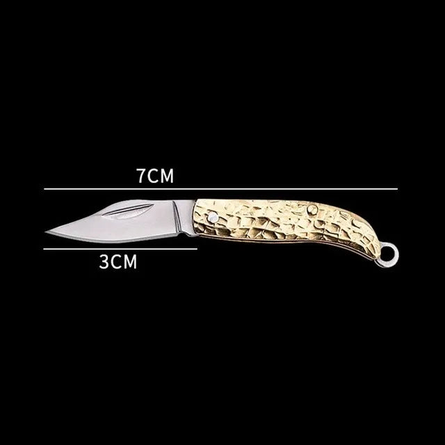 Mini Brass Folding Knife Sharp Delicate Knife Gift Outdoor Carry Key Chain Pendant Pocket Knife Self-defence Delivery Tools