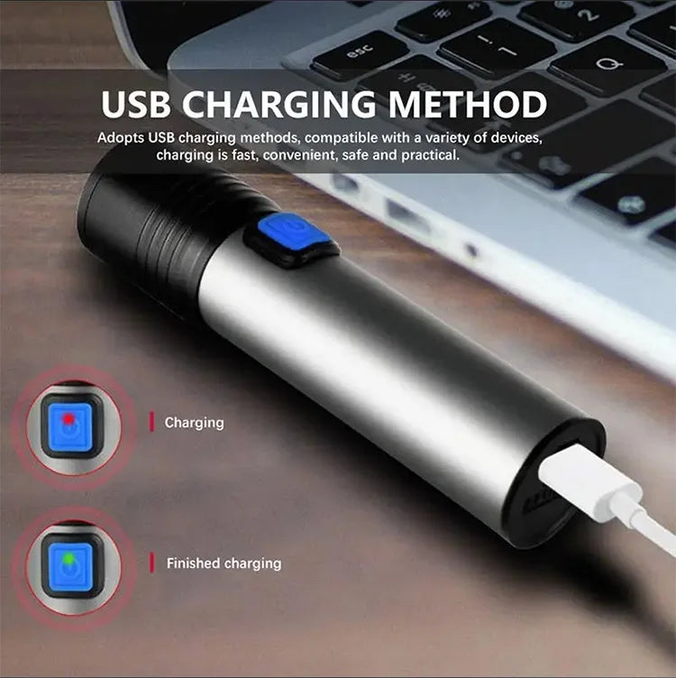 USB Rechargeable UV Flashlight For Pet Urine Detection Resin Cured 395nm UV Flashlight Black Light Zoom