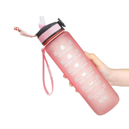 32 Oz Leakproof Water Bottles with Times to Drink and Straw Motivational Drinking Sports Water Bottle for Fitnes Gym Outdoor