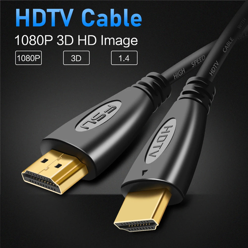 FSU HDMI-compatible Cable Video Cables Gold Plated 1.4 4K 1080P 3D Cable for HDTV Splitter Switcher 0.5m 1m 1.5m 2m 3m 5m 10m