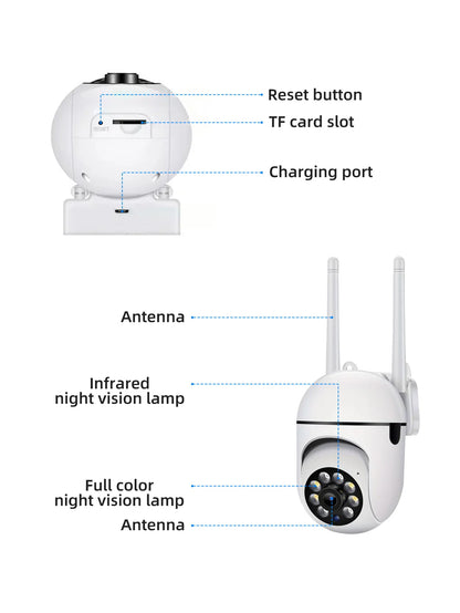 JOOAN 3MP WiFi Camera Home PTZ IP Camera Color Night Audio Wireless Surveillance Camera Auto Tracking Security CCTV Camera