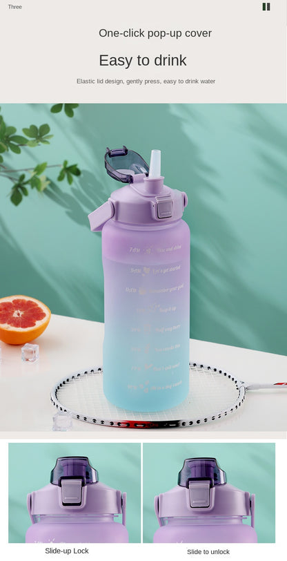 Water Bottle Motivational Drinking Bottle Sports Water Bottle With Time Marker Portable Reusable Plastic Cups Outdoor Travel Gym