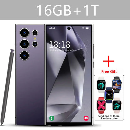 S24 Ultra Android Smartphone 7.3'' HD 5G Snapdragon 8 Gen 3 16GB+1TB Cellphones Mobile Phones Face Unlocked Cell Phone Tablet