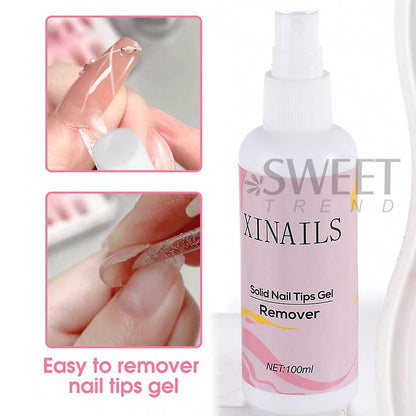 100ml False Nail Tips Solid Adhesives Gel Remover Nail Liquid Easy To Soften Remover Press On Nails Gel Fake Tips Remover Tools