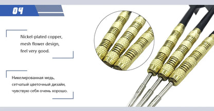 Yernea - Juego de 3 dardos con punta de acero de 15 g, para deportes, entretenimiento, cuerpo de dardo de cobre niquelado, varilla de nailon para dardos, vuelo de PET