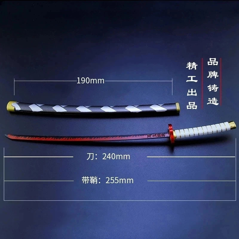 Demon Slayer Sword Real Katana Swords Demon Slayer Cosplay Metal Props Weapon Anime Battle Ready No Cutting Edge Bedroom Decor