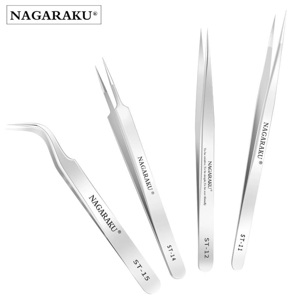 NAGARAKU Eyelash Extension Tweezers Makeup Stainless Steel Eyelash 3D accurate Clip