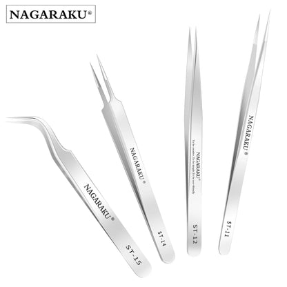 NAGARAKU Eyelash Extension Tweezers Makeup Stainless Steel Eyelash 3D accurate Clip