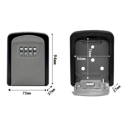 Caja de seguridad con cerradura para llaves de montaje en pared, con código de contraseña de 4 dígitos, sin llave, para el hogar, la oficina, caja de almacenamiento secreta, organizador