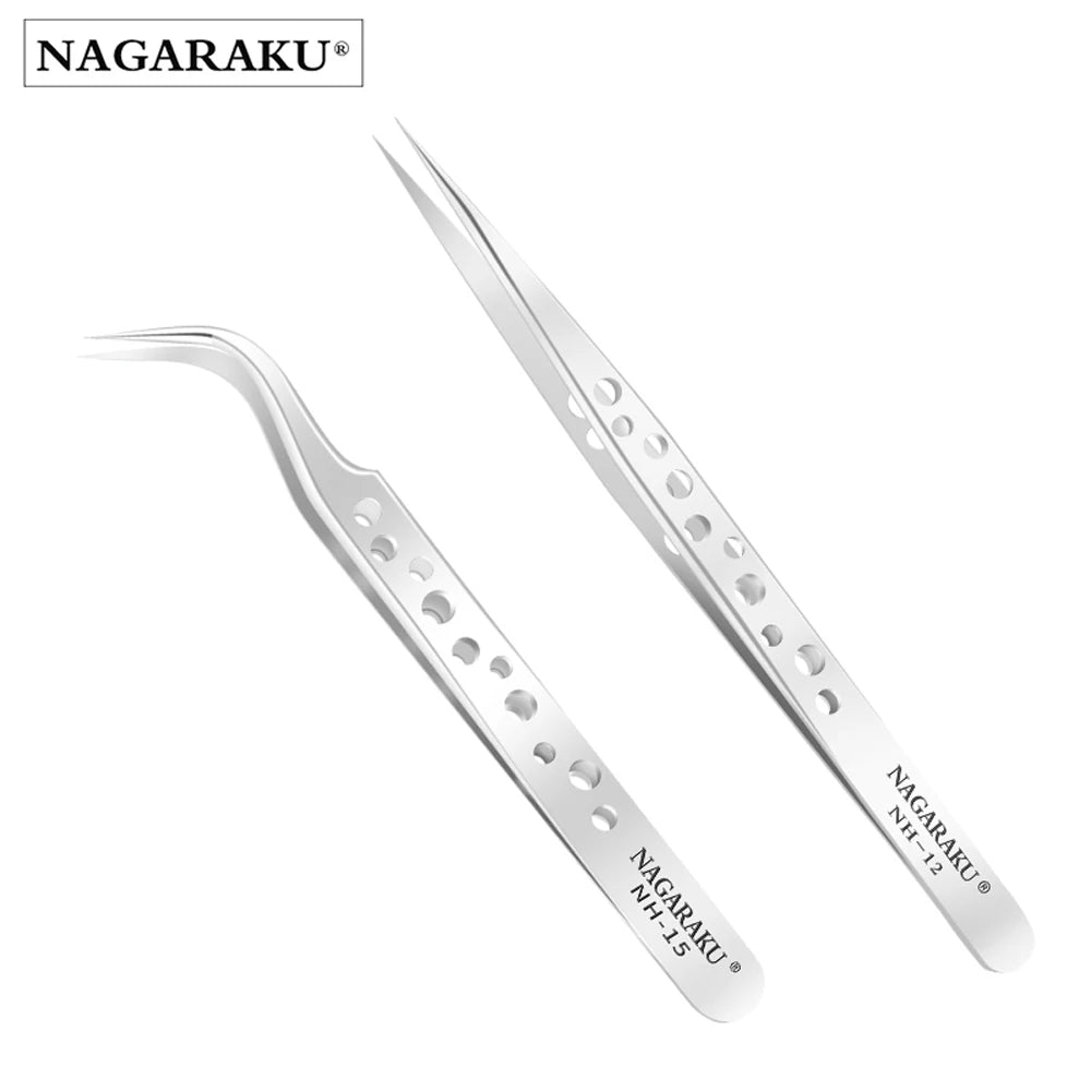 NAGARAKU Eyelash Extension Tweezers Makeup Stainless Steel Eyelash 3D accurate Clip