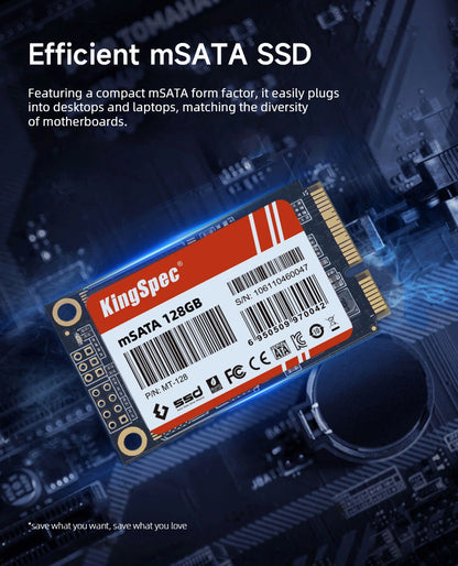 KingSpec mSATA SSD 128 GB 256 GB 512 GB mSATA SSD 1 TB 2 TB HDD para computadora de escritorio Disco duro interno de estado sólido de 3 x 5 cm para computadora portátil HP